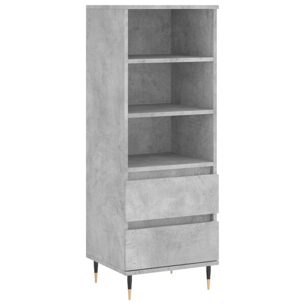 vidaXL Credenza Grigio Cemento 40x36x110 cm in Legno Multistrato