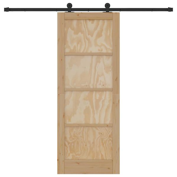 vidaXL Porta scorrevole ORKDAL Marrone 78 x 202 cm Pino massello