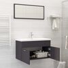 vidaXL Set Mobili da Bagno Grigio in Truciolato