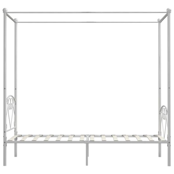 vidaXL Giroletto Baldacchino senza Materasso Bianco 120x200 cm Metallo