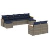 vidaXL Set Divani da Giardino 9 pz con Cuscini Grigio in Polyrattan