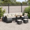 vidaXL Set Divano da Giardino 10 pcs Nero polyrattan