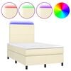 vidaXL Giroletto Molle con Materasso e LED Crema 120x200cm Similpelle