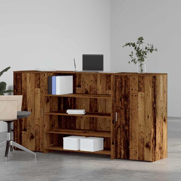 vidaXL Banco Reception Legno Vecchio 200x50x103,5 cm Legno Multistrato
