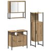 vidaXL Set di mobili per il bagno 3 pcs Marrone Legno multistrato