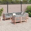 vidaXL Set Divani Giardino 7 pz Cuscini Legno Massello Abete Douglas