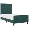 vidaXL Letto a molle con testiera Verde Scuro 90 x 190 cm Velluto