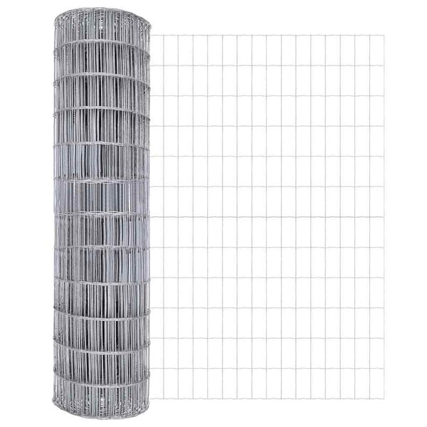 vidaXL Recinzione Euro Argento 1.2 x 25 m Acciaio zincato a caldo