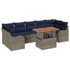 vidaXL Set Divano da Giardino 8 pz Grigio e Blu Navy polyrattan