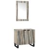 vidaXL Set di Armadi da Bagno 2 pcs Bianco Legno di mango massello