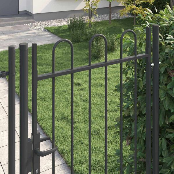 vidaXL Cancello per recinzione con blocco Grigio 103 x 225 cm