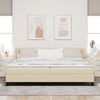 vidaXL Letto a molle con materasso Crema 200 x 200 cm Tessuto