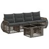 vidaXL Set Divano da Giardino 5 pz Grigio e Grigio Scuro polyrattan