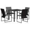 vidaXL Set da Pranzo per Giardino 5 pcs Nero e antracite