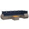 vidaXL Set Divani da Giardino 7 pz con Cuscini Grigio in Polyrattan