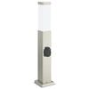 vidaXL Lampada a paletto con presa elettrica 50 cm Acciaio Inox IP44