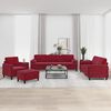 vidaXL Set di Divani 4 pz con Cuscini Decorativi Rosso Vino in Velluto