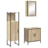 vidaXL Set di mobili per il bagno 3 pcs Marrone Legno multistrato