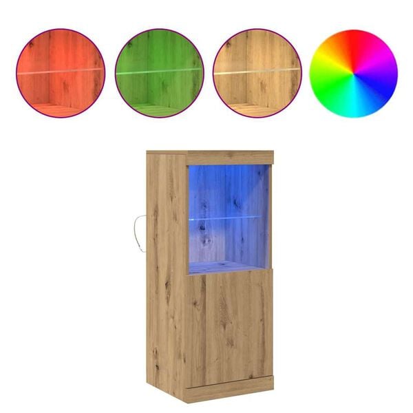 vidaXL Madia LED Rovere artigianale 41 x 37 x 100 cm Legno multistrato