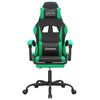 vidaXL Sedia da Gaming con Poggiapiedi Nero e Verde in Similpelle