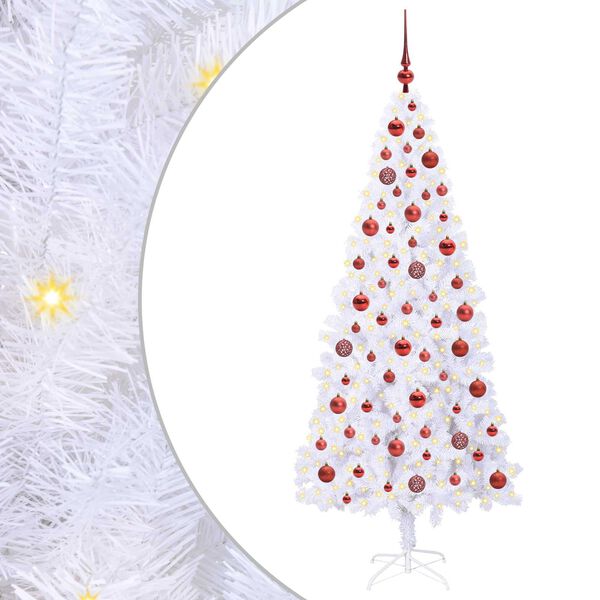 vidaXL Albero di Natale artificiale Bianco 180 cm PVC e Acciaio
