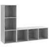 vidaXL Mobili TV 2 pz Grigio Cemento 107x35x37 cm in Legno Multistrato
