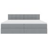 vidaXL Letto con contenitore e LED Grigio chiaro 200 x 200 cm Tessuto