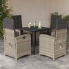 vidaXL Set Pranzo da Giardino 5pz con Cuscini Grigio Chiaro Polyrattan