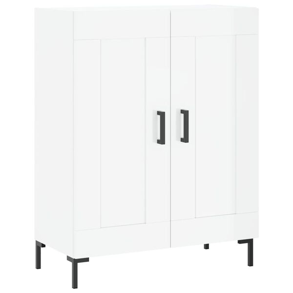 vidaXL Credenza 69,5x34x90 cm in Legno Multistrato Bianco Lucido