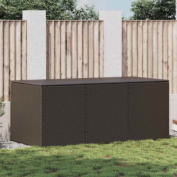 vidaXL Baule da Giardino in Polyrattan 180x90x70 cm Marrone