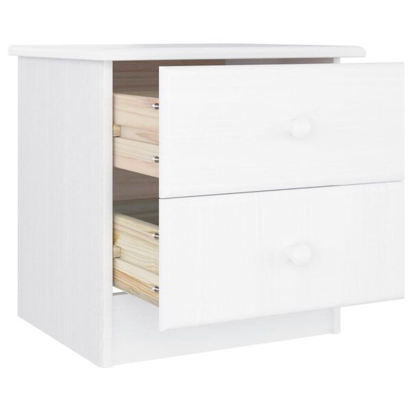 vidaXL Comodino ALTA Bianco 41x35x41 cm in Legno Massello di Pino