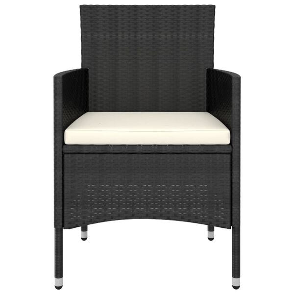 vidaXL Set Divani da Giardino 5 pz in Polyrattan Nero