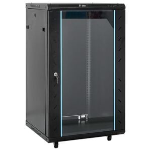 vidaXL Armadietto di Rete 18U con Ruote 19" IP20 60x60x100 cm