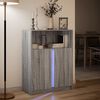 vidaXL Credenza con LED Grigio Sonoma 77x34x100cm in Legno Multistrato