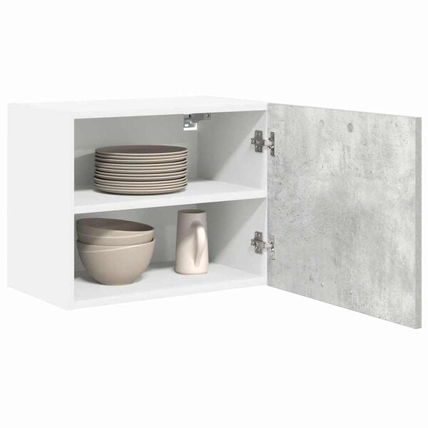 vidaXL Armadio pensile 2 pcs Grigio Cemento e Bianco 50 x 31 x 40 cm