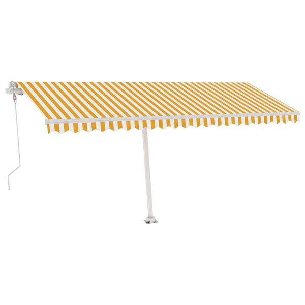 vidaXL Tenda da Sole Autoportante Automatica 500x300 cm Gialla Bianca