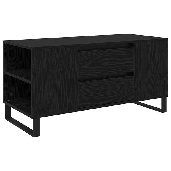 vidaXL Tavolino da salotto Rovere Nero 102 x 44,5 x 50 cm