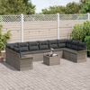 vidaXL Set Divano da Giardino con cuscino 11 pcs Grigio Poly Rattan