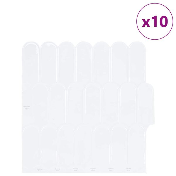 vidaXL Adesivi Decorativi 10 pcs Bianco 30 x 30 x 0,8 cm