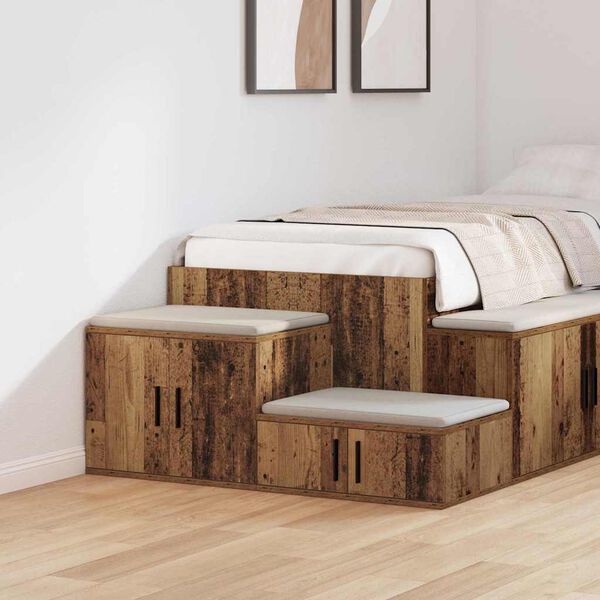 vidaXL Armadio 2 pcs Legno vecchio 118 x 41 x 40 cm Legno multistrato