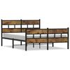 vidaXL Giroletto senza Materaso in Metallo Rovere Fumo 140x190 cm