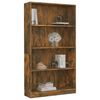 vidaXL Libreria a 4 Ripiani Rovere Fumo 80x24x142 cm Legno Multistrato