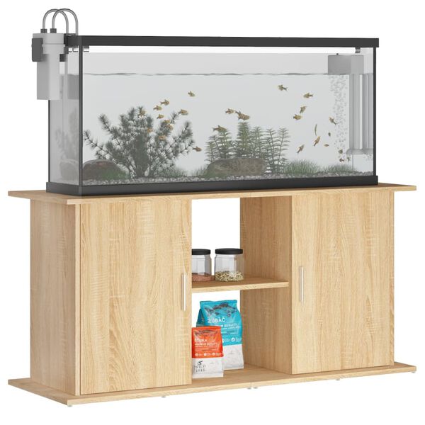 vidaXL Supporto per acquario in rovere Sonoma 121x41x58 cm in legno ingegnerizzato