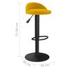vidaXL Sgabello da Bar Giallo in Velluto