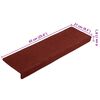 vidaXL Tappetini per scale autoadesivi 10 pz 65x21x4 cm Bordeaux Rosso Bordo rettangolare