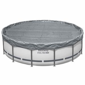 Bestway Copertura per piscina &Oslash;4,57 m Rotondo Poliestere Grigio