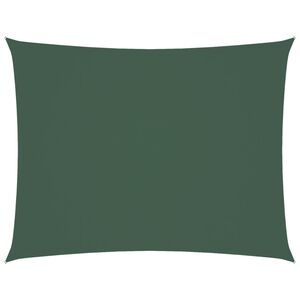 vidaXL Parasole a Vela Oxford Rettangolare 3x4,5 m Verde Scuro