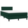 vidaXL Letto a Molle con Materasso e LED Verde Scuro 120x220 cm Velluto