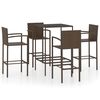 vidaXL Set da Bar da Giardino 5 pz in Polyrattan Marrone