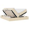 vidaXL Letto con contenitore e materasso Crema 180 x 200 cm Poliestere